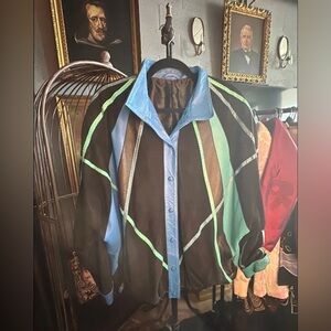 Vintage Suede/Snake Skin 80s bat wing jacket